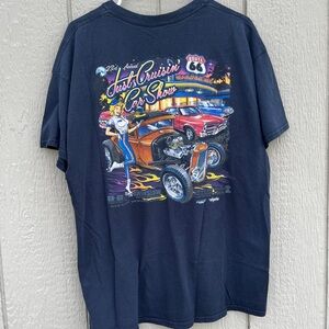 Vintage Style “Just Cruisin Car Show” Motorcycle Tee XL